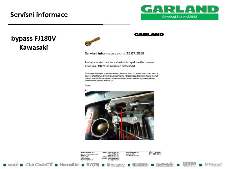 Servisní informace bypass FJ 180 V Kawasaki Servisní informace bypass FJ 180 V Kawasaki