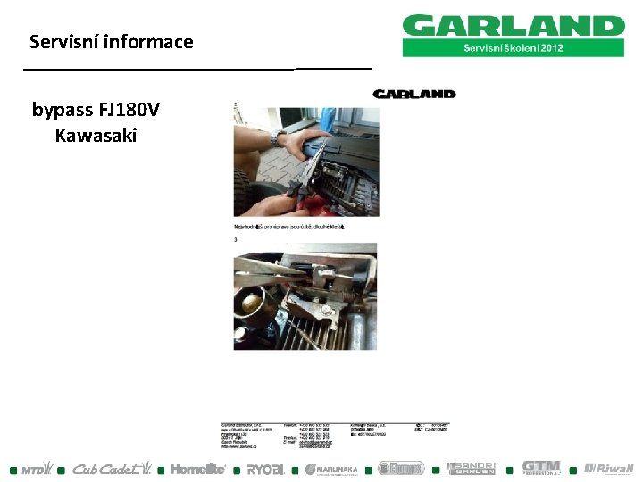 Servisní informace bypass FJ 180 V Kawasaki Servisní informace bypass FJ 180 V Kawasaki