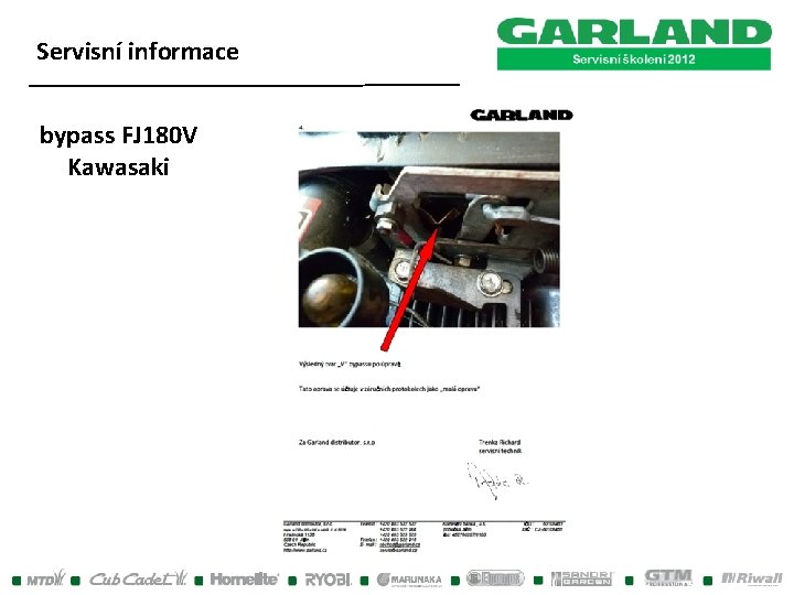 Servisní informace bypass FJ 180 V Kawasaki Servisní informace bypass FJ 180 V Kawasaki