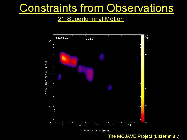 Constraints from Observations 2) Superluminal Motion The MOJAVE Project (Lister et al. ) 