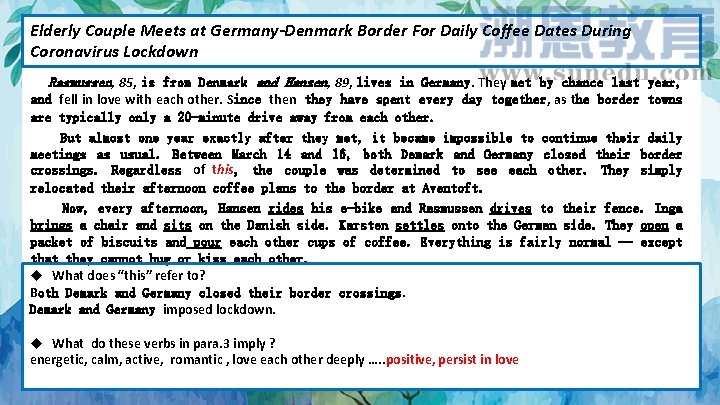 Elderly Couple Meets at Germany-Denmark Border For Daily Coffee Dates During Coronavirus Lockdown Rasmussen,