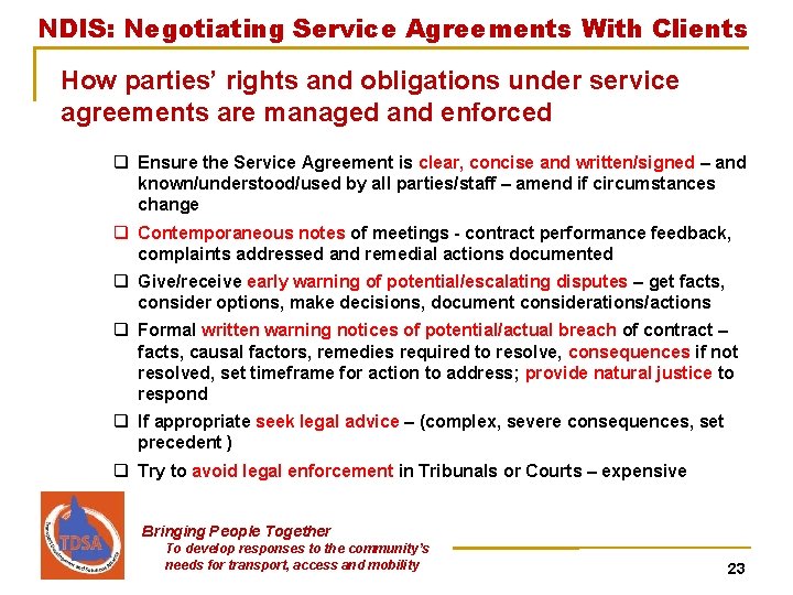 NDIS: Negotiating Service Agreements With Clients How parties’ rights and obligations under service agreements