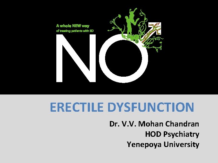 ERECTILE DYSFUNCTION Dr. V. V. Mohan Chandran HOD Psychiatry Yenepoya University ERECTILE DYSFUNCTION Dr. V. V. Mohan Chandran HOD Psychiatry Yenepoya University