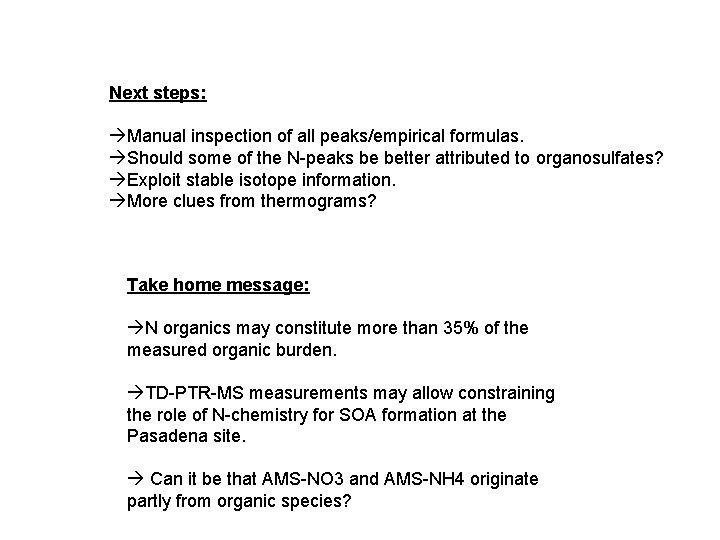 Next steps: Manual inspection of all peaks/empirical formulas. Should some of the N-peaks be Next steps: Manual inspection of all peaks/empirical formulas. Should some of the N-peaks be