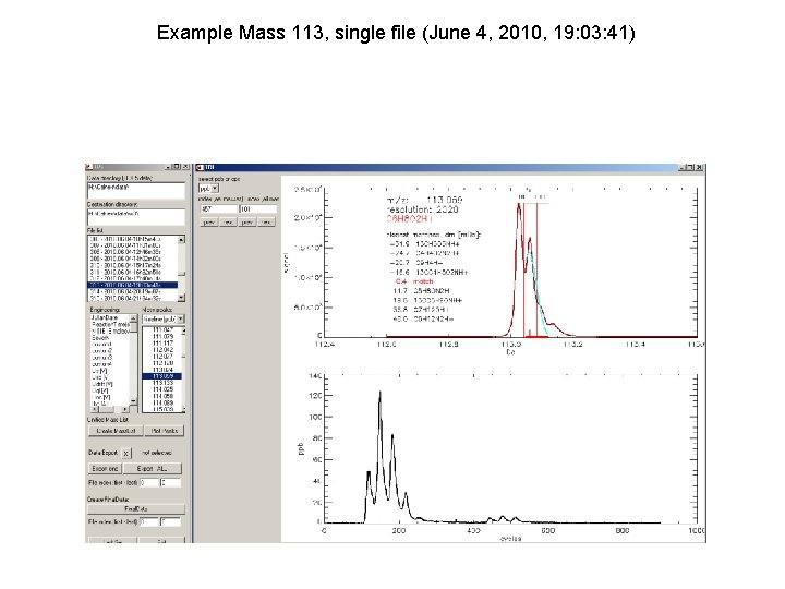 Example Mass 113, single file (June 4, 2010, 19: 03: 41) Example Mass 113, single file (June 4, 2010, 19: 03: 41)