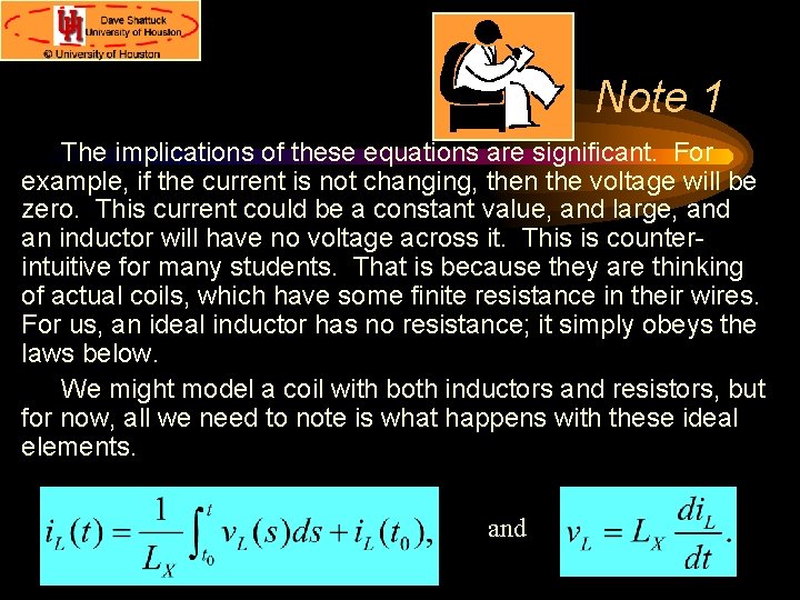 Note 1 The implications of these equations are significant. For example, if the current