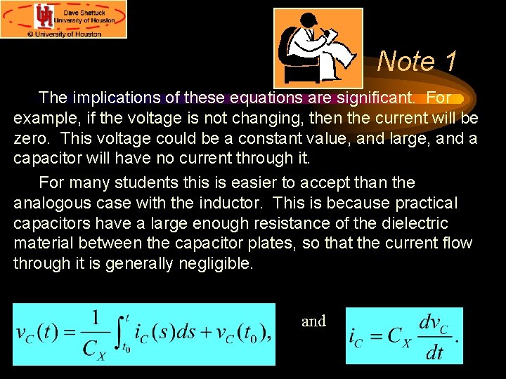 Note 1 The implications of these equations are significant. For example, if the voltage