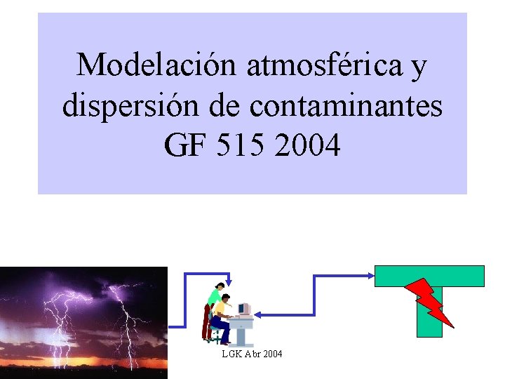 Modelación atmosférica y dispersión de contaminantes GF 515 2004 LGK Abr 2004 