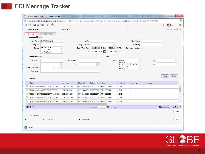 EDI Message Tracker 16 