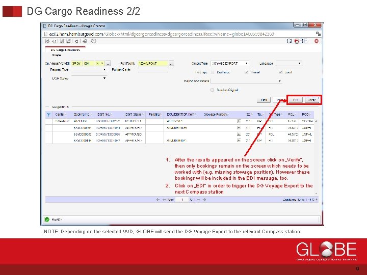 DG Cargo Readiness 2/2 1. After the results appeared on the screen click on