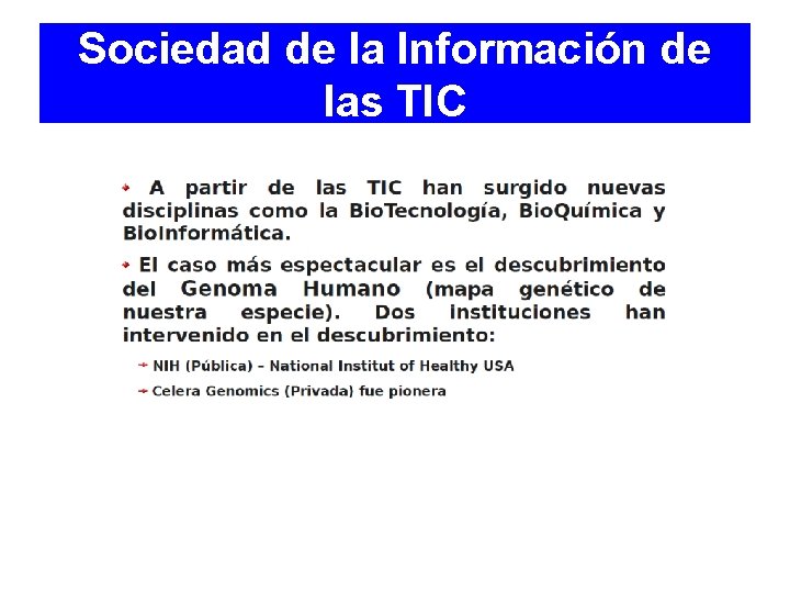 Sociedad de la Información de las TIC 