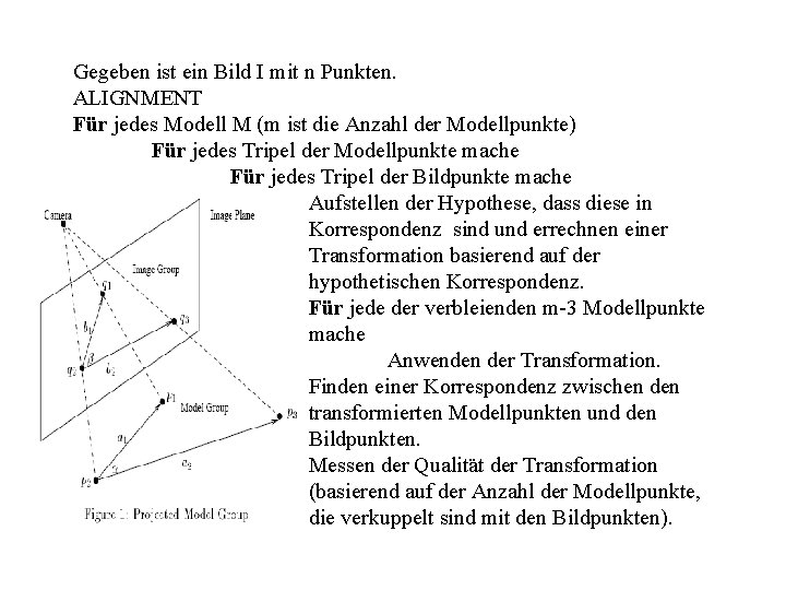 Gegeben ist ein Bild I mit n Punkten. ALIGNMENT Für jedes Modell M (m