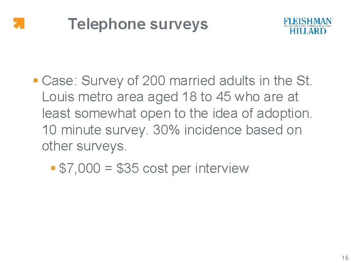Telephone surveys § Case: Survey of 200 married adults in the St. Louis metro