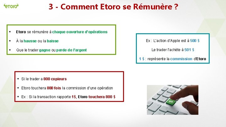 3 - Comment Etoro se Rémunère ? § Etoro se rémunère à chaque ouverture