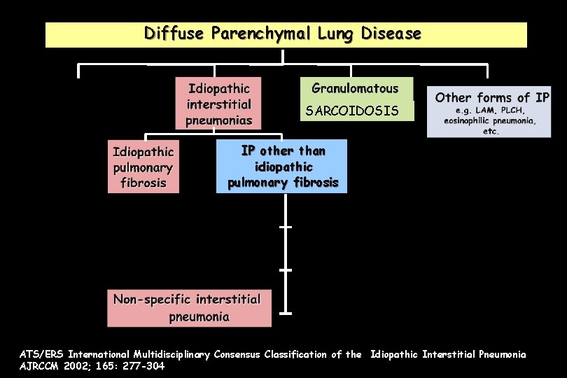 Diffuse Parenchymal Lung Disease SARCOIDOSIS IP other than idiopathic pulmonary fibrosis ATS/ERS International Multidisciplinary