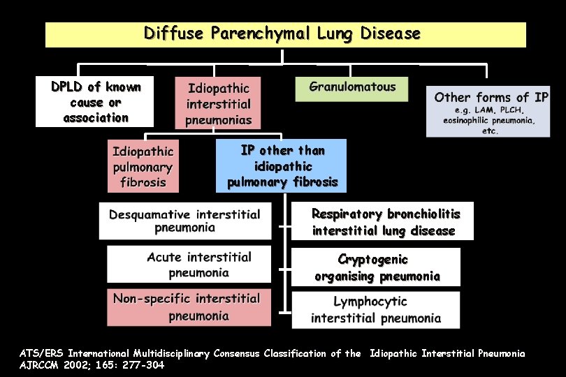 Diffuse Parenchymal Lung Disease DPLD of known cause or association IP other than idiopathic