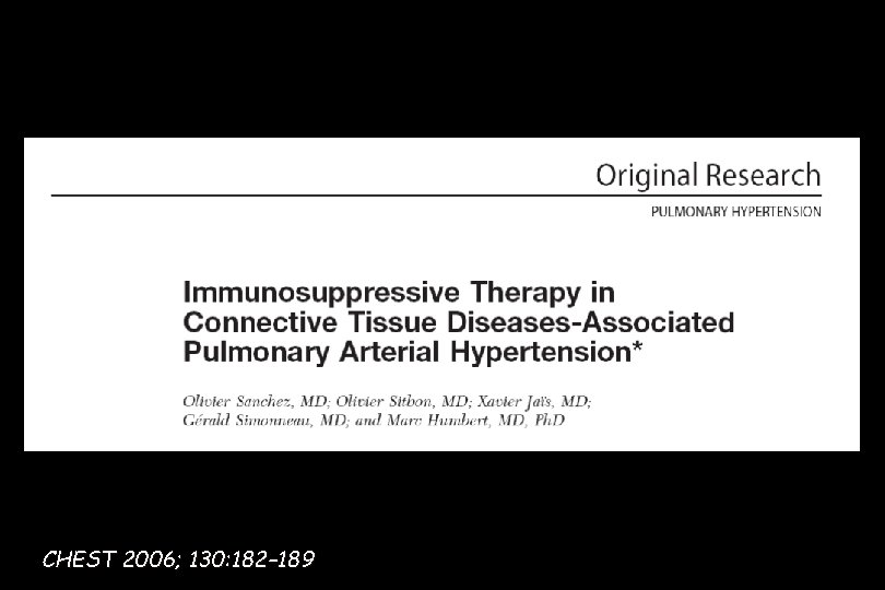 CHEST 2006; 130: 182– 189 