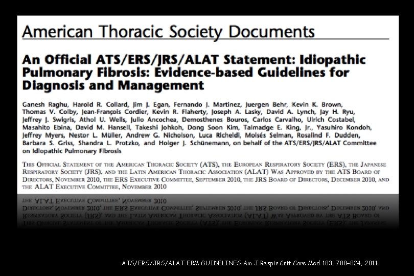 ATS/ERS/JRS/ALAT EBM GUIDELINES Am J Respir Crit Care Med 183, 788– 824, 2011 