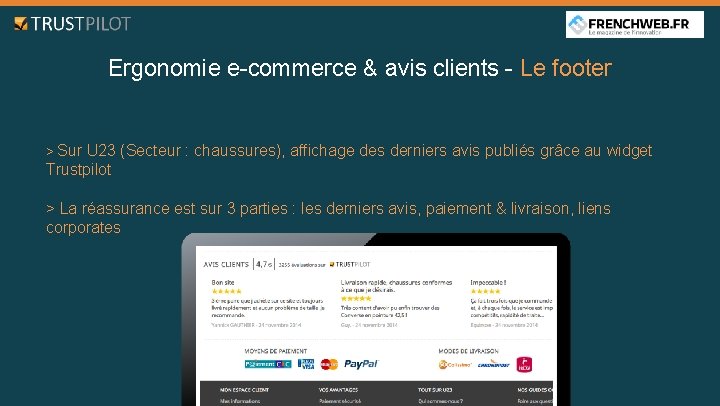 Ergonomie e-commerce & avis clients - Le footer > Sur U 23 (Secteur :