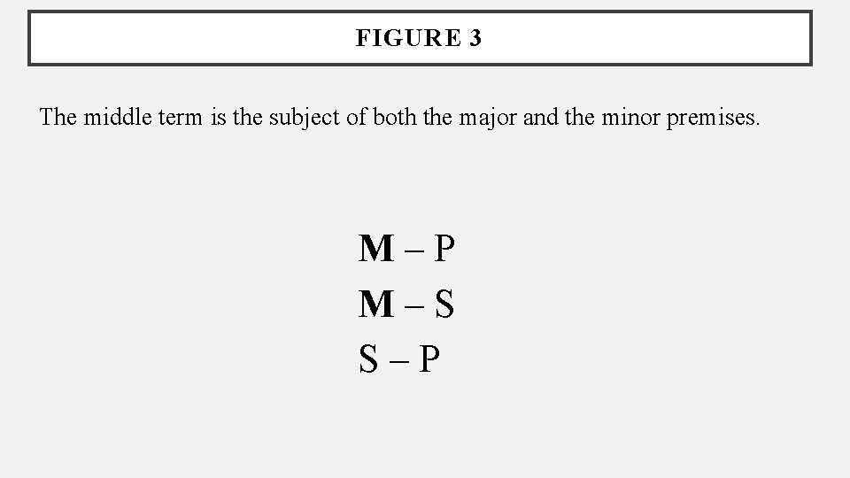 FIGURE 3 The middle term is the subject of both the major and the