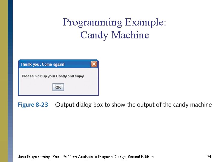 Programming Example: Candy Machine Java Programming: From Problem Analysis to Program Design, Second Edition