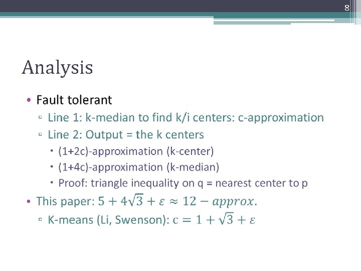 8 Analysis • 