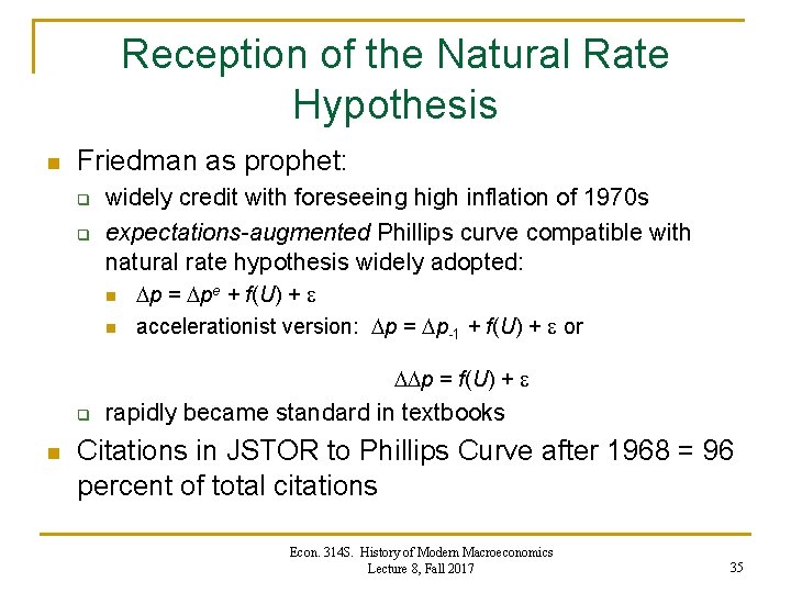 History Of Modern Macroeconomics Lecture 8 The Managed