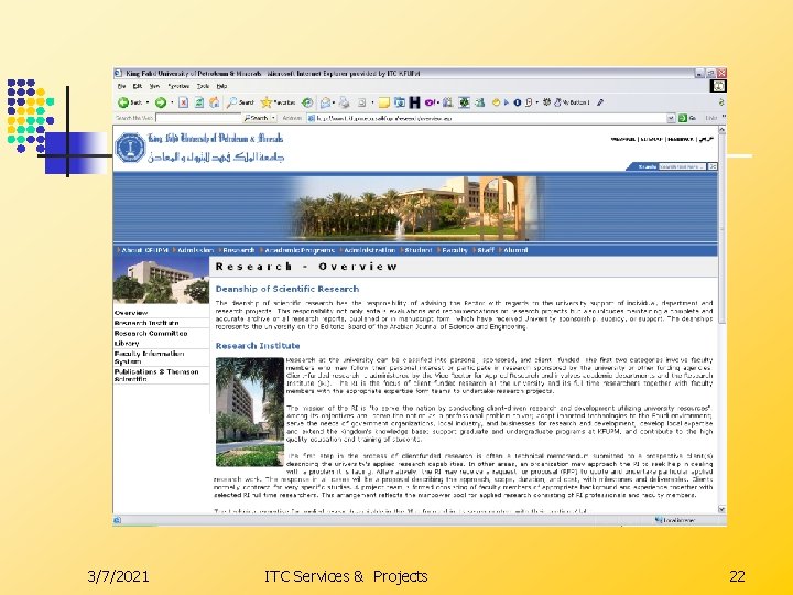 3/7/2021 ITC Services & Projects 22 