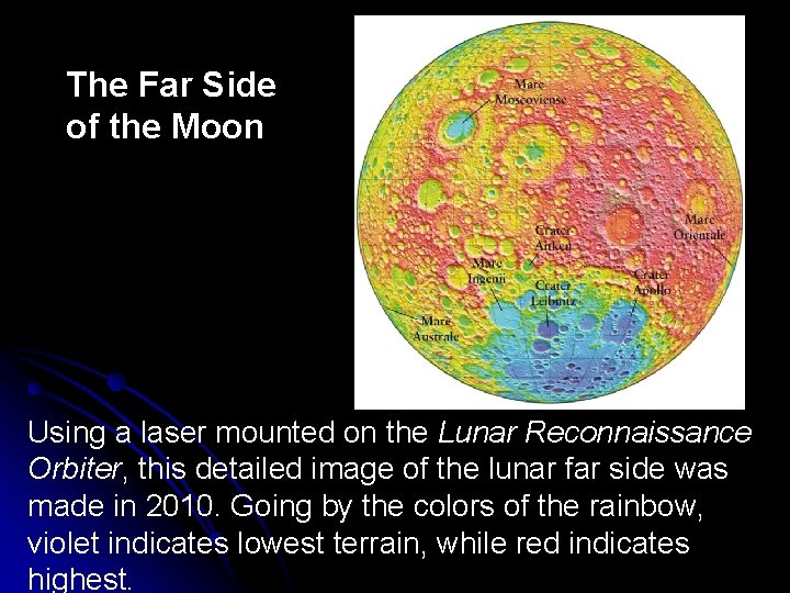 The Far Side of the Moon Using a laser mounted on the Lunar Reconnaissance