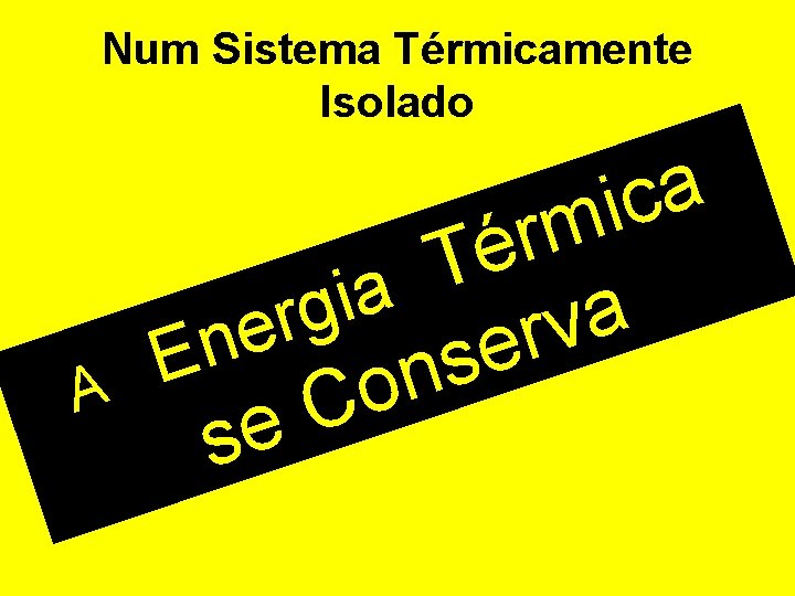 Num Sistema Térmicamente Isolado A a c i m r é T a i Num Sistema Térmicamente Isolado A a c i m r é T a i