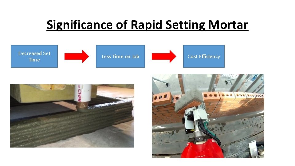 Significance of Rapid Setting Mortar Decreased Set Time Less Time on Job Cost Efficiency