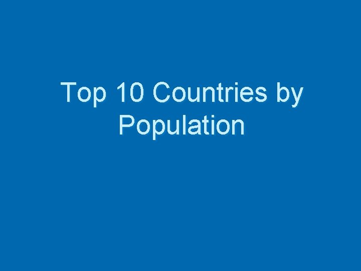 Top 10 Countries by Population 