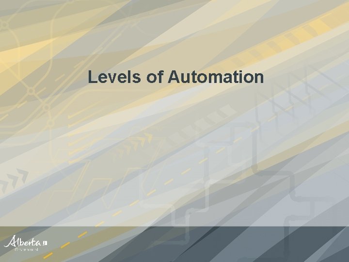 Levels of Automation 