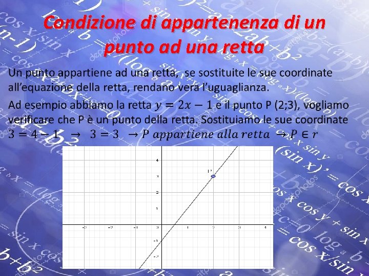 Condizione di appartenenza di un punto ad una retta • 