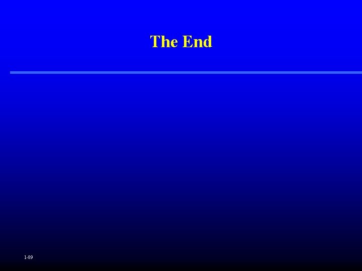 The End 1 -89 