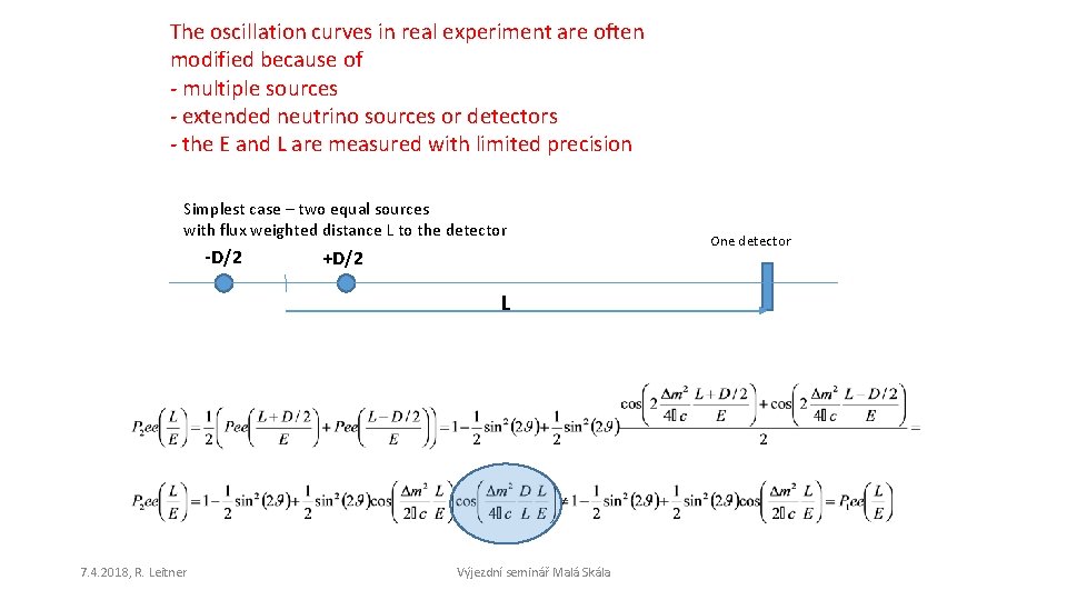 The oscillation curves in real experiment are often modified because of - multiple sources