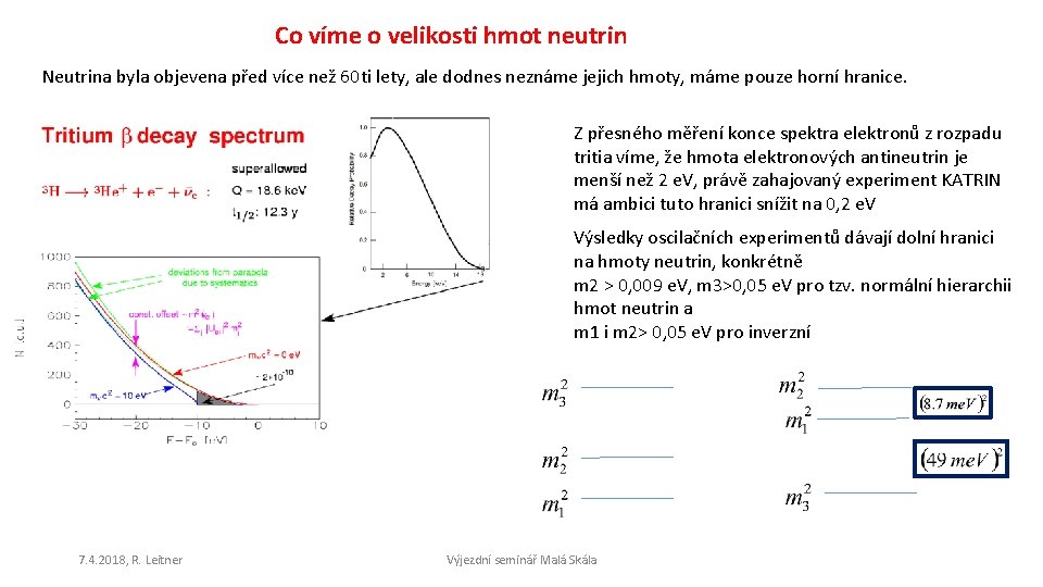 Co víme o velikosti hmot neutrin Neutrina byla objevena před více než 60 ti
