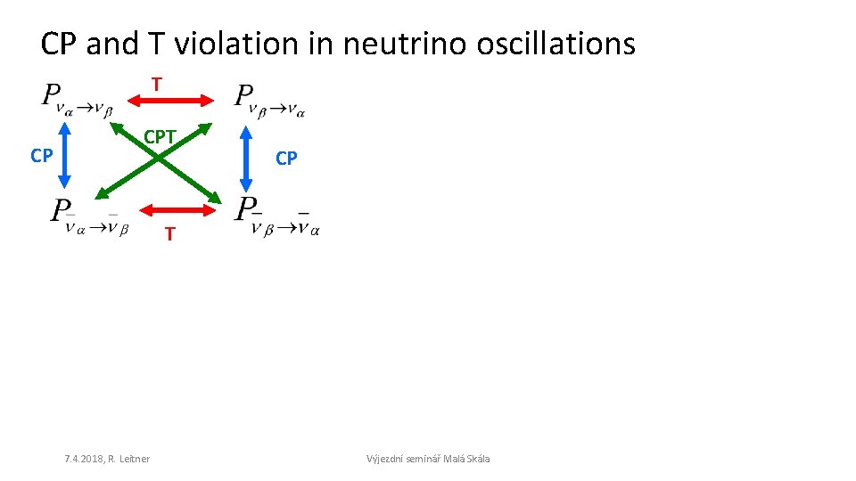 CP and T violation in neutrino oscillations T CP CPT CP T 7. 4.