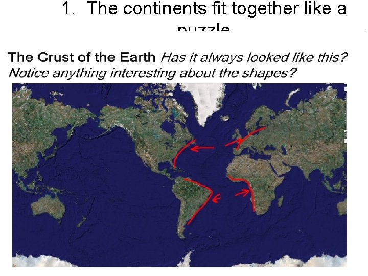 1. The continents fit together like a puzzle 