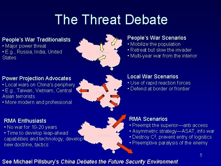 The Threat Debate People’s War Traditionalists People’s War Scenarios • Major power threat • The Threat Debate People’s War Traditionalists People’s War Scenarios • Major power threat •