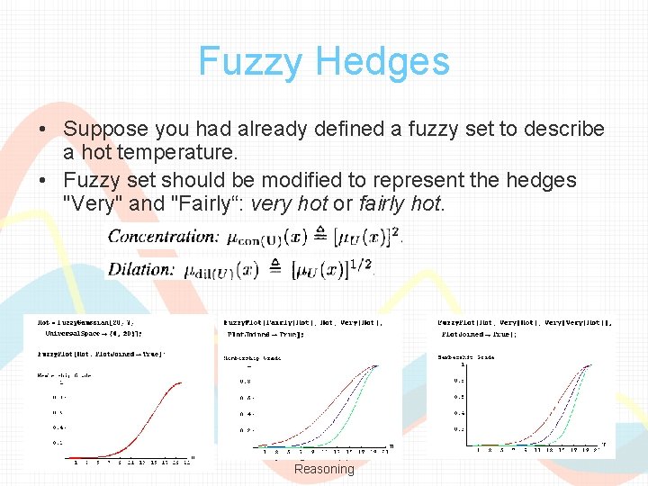 Fuzzy Hedges • Suppose you had already defined a fuzzy set to describe a