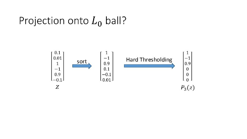  sort Hard Thresholding 