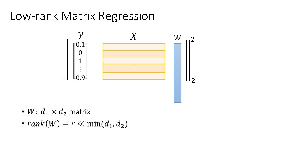 Low-rank Matrix Regression 2 2 • 