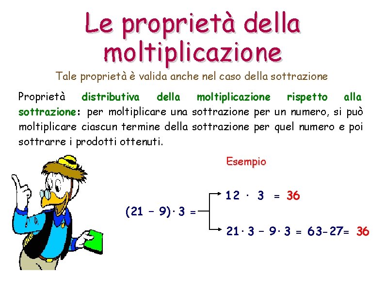 Le proprietà della moltiplicazione Tale proprietà è valida anche nel caso della sottrazione Proprietà