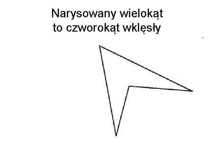 Narysowany wielokąt to czworokąt wklęsły 