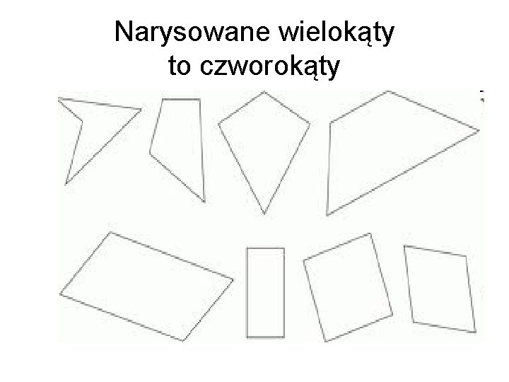 Narysowane wielokąty to czworokąty 