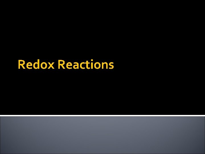Redox Reactions 