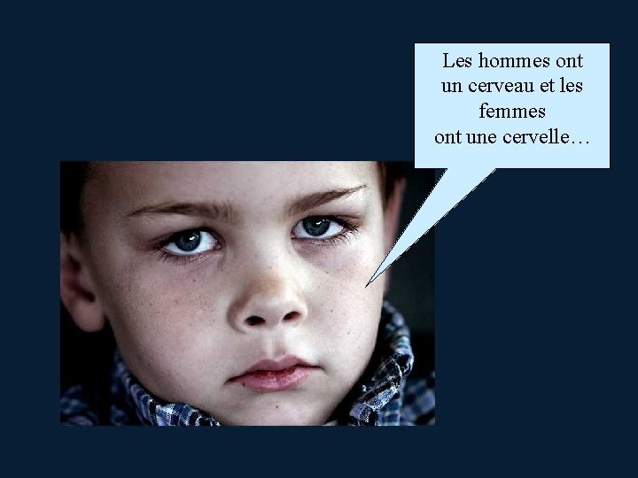 Les hommes ont un cerveau et les femmes ont une cervelle… 