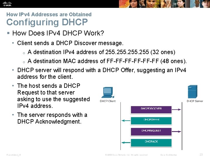 How IPv 4 Addresses are Obtained Configuring DHCP § How Does IPv 4 DHCP