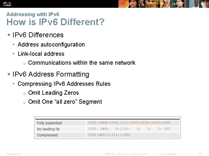 Addressing with IPv 6 How is IPv 6 Different? § IPv 6 Differences •